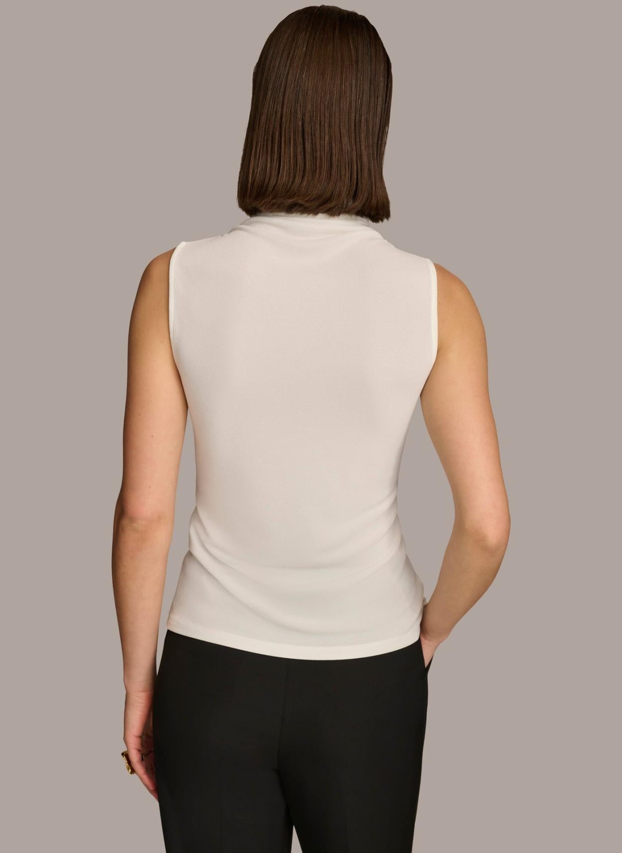 Donna Karan Sweaters And Tops | Women MOCK NECK TOP Cream