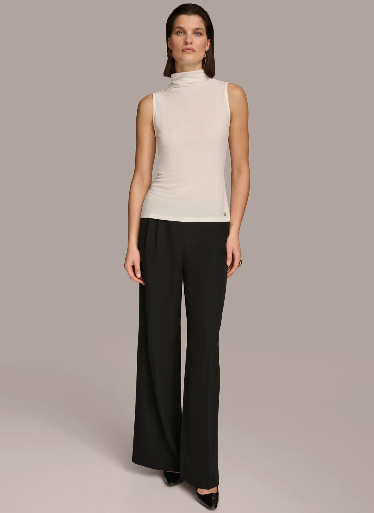 Donna Karan Sweaters And Tops | Women MOCK NECK TOP Cream