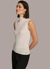 Donna Karan Sweaters And Tops | Women MOCK NECK TOP Cream