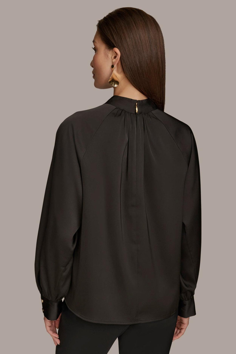 Donna Karan Sweaters And Tops | Women MOCK NECK WITH BUTTONS Black
