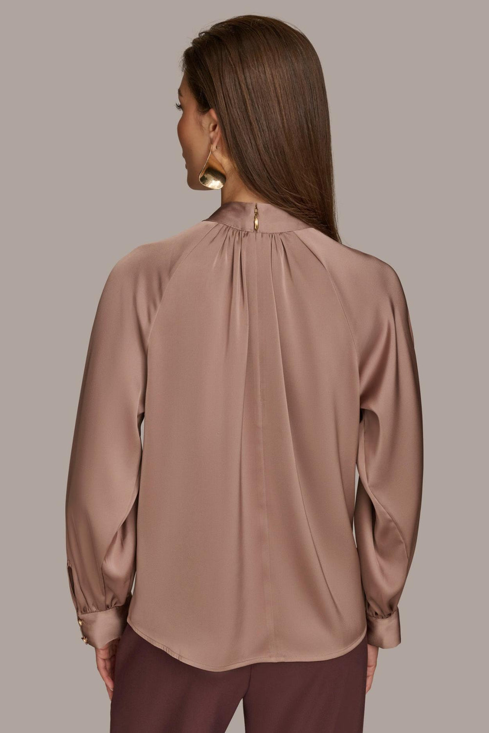 Donna Karan Sweaters And Tops | Women MOCK NECK WITH BUTTONS Mink
