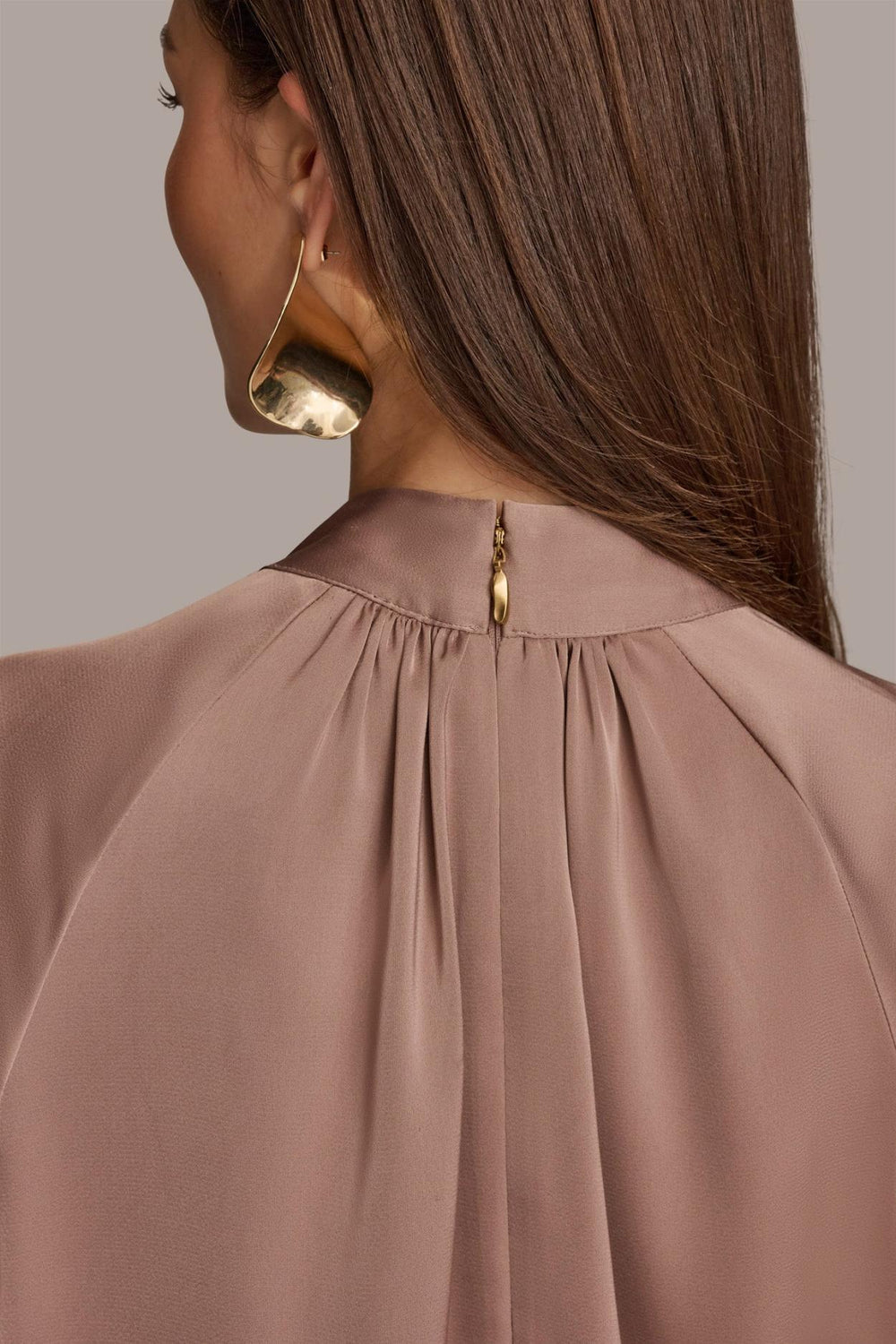 Donna Karan Sweaters And Tops | Women MOCK NECK WITH BUTTONS Mink