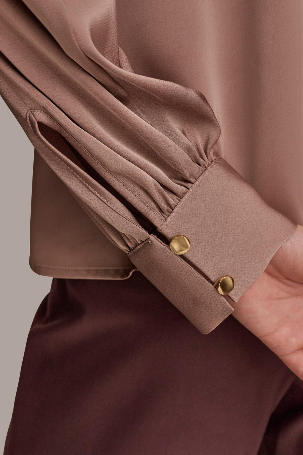 Donna Karan Sweaters And Tops | Women MOCK NECK WITH BUTTONS Mink