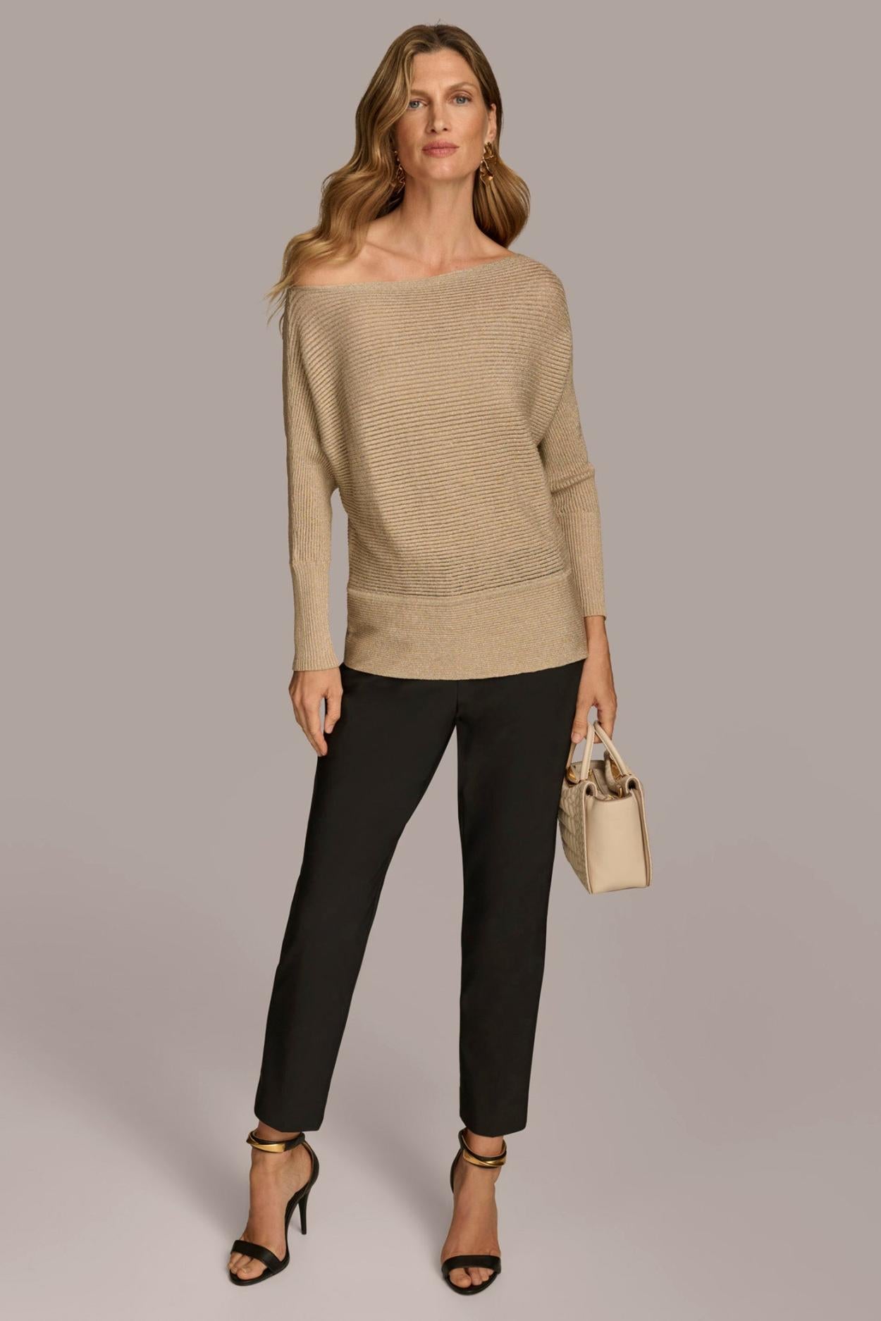 Donna Karan Sweaters And Tops | Women OVERSIZED SWEATER Gold