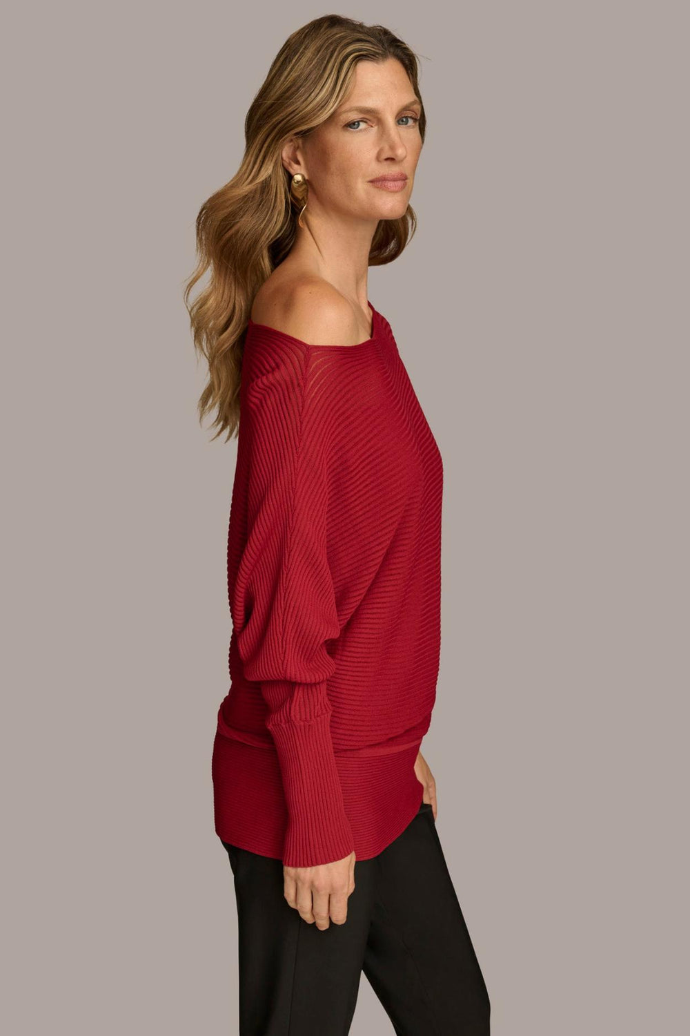 Donna Karan Sweaters And Tops | Women OVERSIZED SWEATER Metropolitan Red