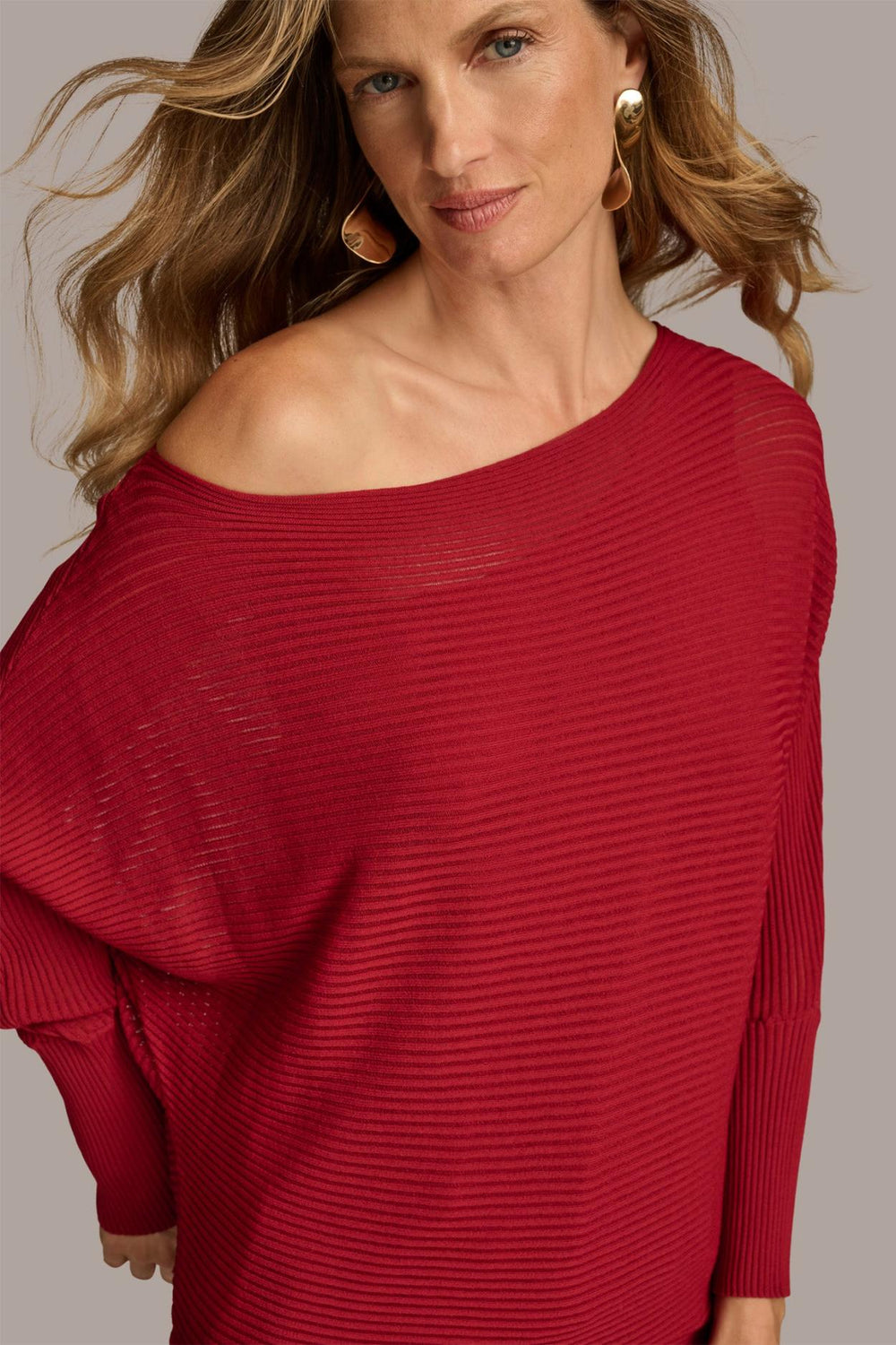 Donna Karan Sweaters And Tops | Women OVERSIZED SWEATER Metropolitan Red