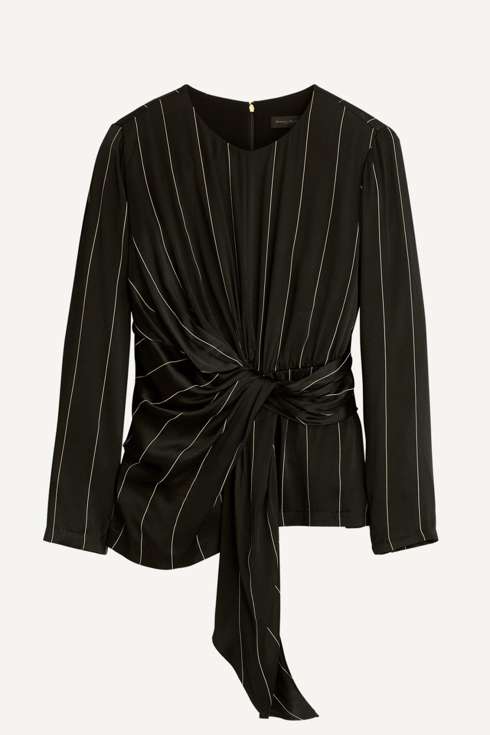 Donna Karan Sweaters And Tops | Women PINSTRIPE TIE WAIST TOP Black