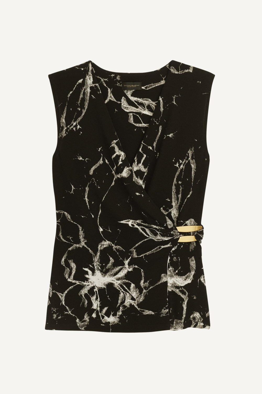 Donna Karan Sweaters And Tops | Women PRINT FAUX WRAP WITH BAR HARDWARE Black