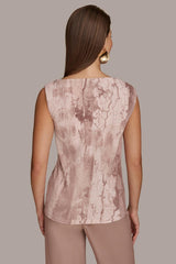 Donna Karan Sweaters And Tops | Women PRINT SHOULDER TWIST HARDWARE TOP Mink Multi