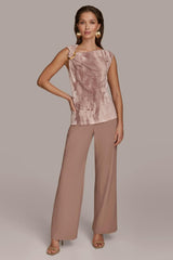 Donna Karan Sweaters And Tops | Women PRINT SHOULDER TWIST HARDWARE TOP Mink Multi