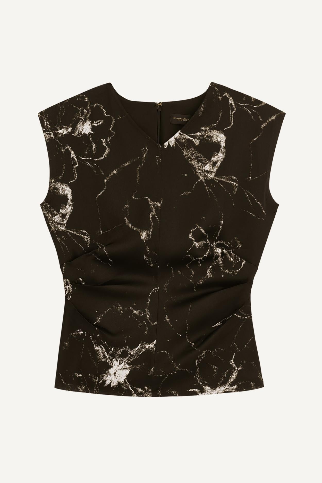 Donna Karan Sweaters And Tops | Women PRINTED CAP SLEEVE WITH DARTS Black