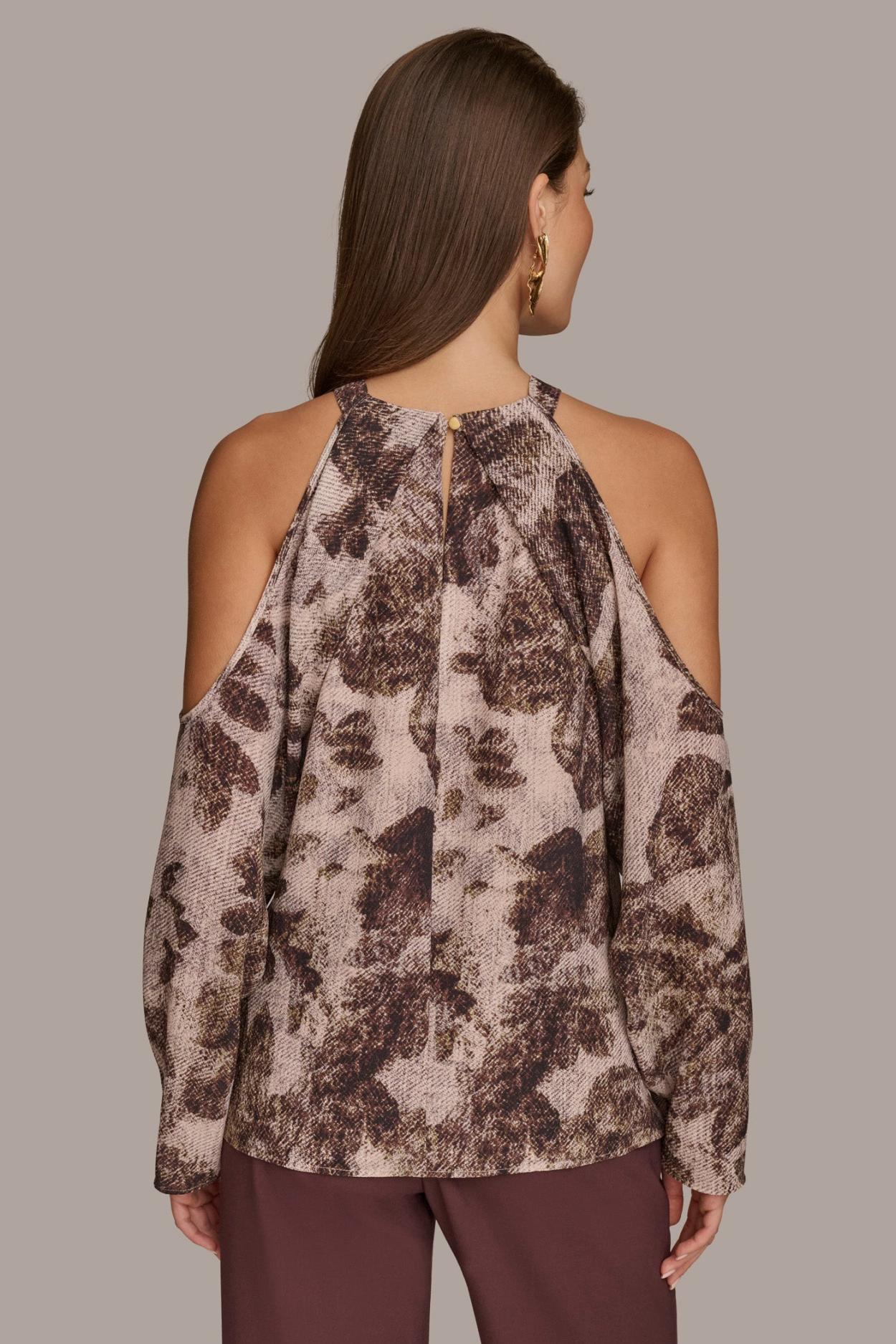 Donna Karan Sweaters And Tops | Women PRINTED COLD SHOULDER TOP Black/multi