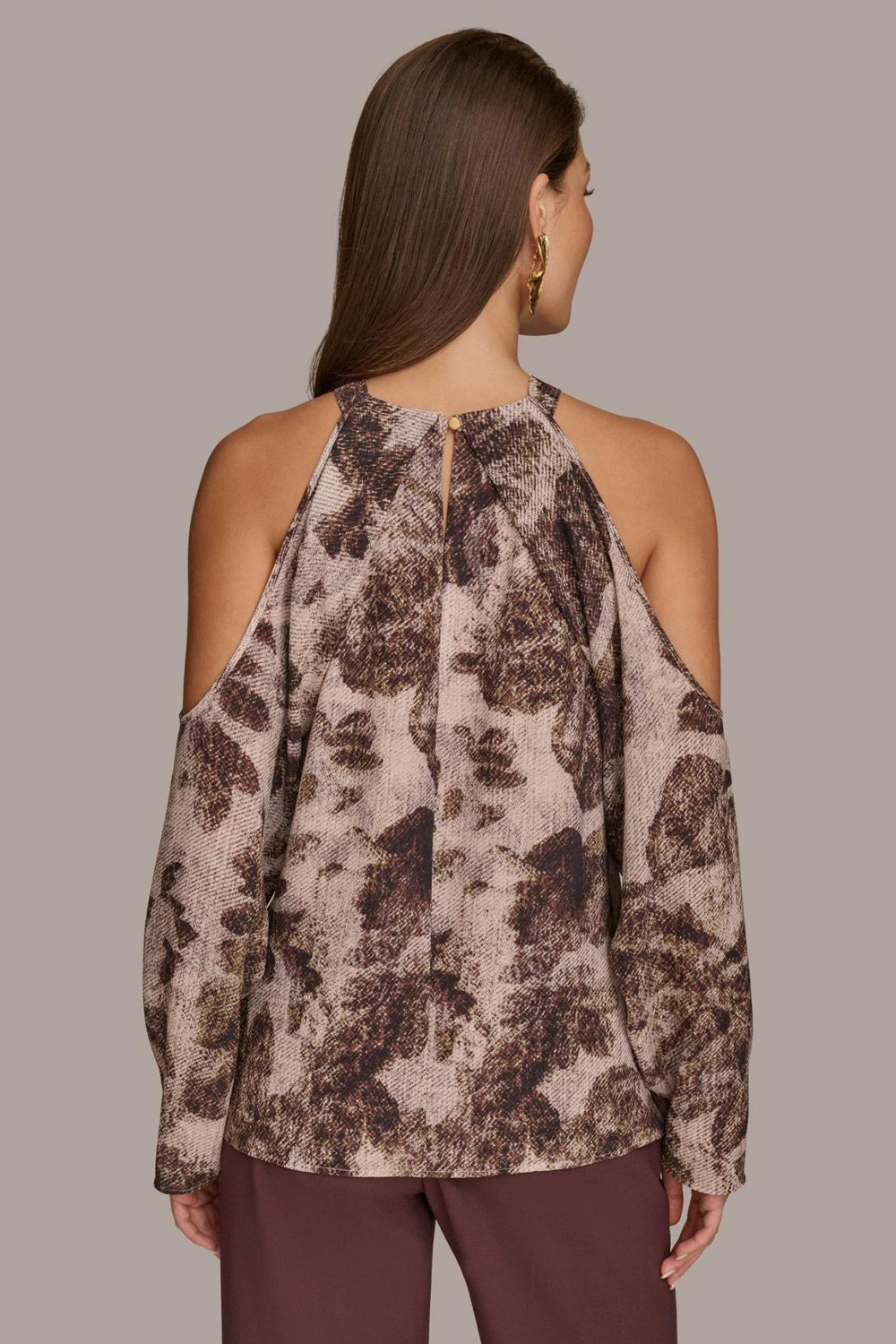 Donna Karan Sweaters And Tops | Women PRINTED COLD SHOULDER TOP Black/multi