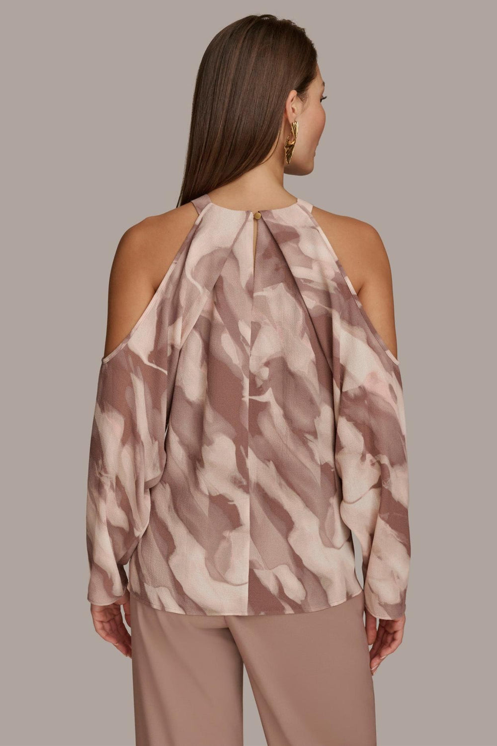 Donna Karan Sweaters And Tops | Women PRINTED COLD SHOULDER TOP Mink Combo