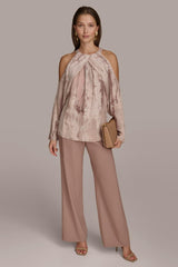 Donna Karan Sweaters And Tops | Women PRINTED COLD SHOULDER TOP Mink Multi