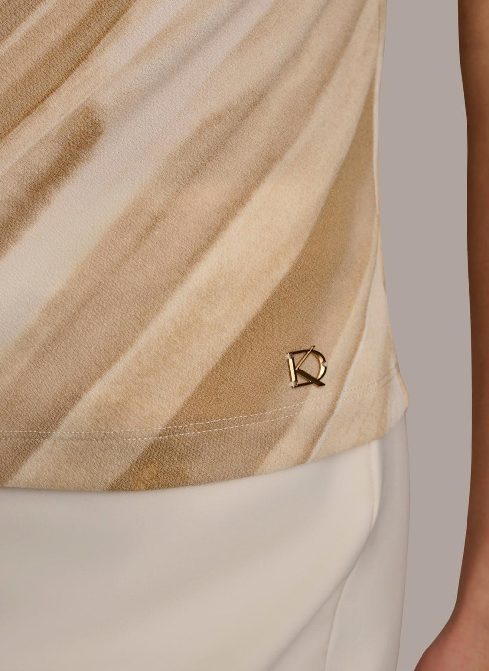 Donna Karan Sweaters And Tops | Women PRINTED COWL STRAPPY CAMI Beige