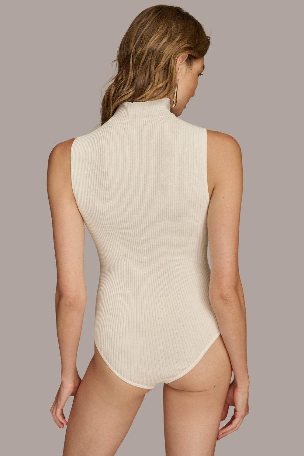 Donna Karan Sweaters And Tops | Women RIB MOCK NECK BODYSUIT Ivory
