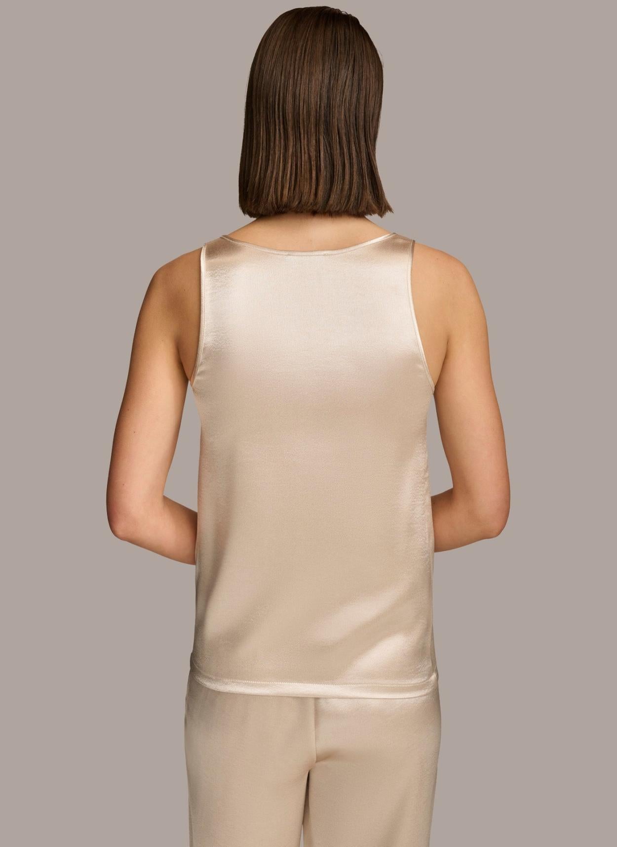Donna Karan Sweaters And Tops | Women ROUND NECK SHINY TANK Sand