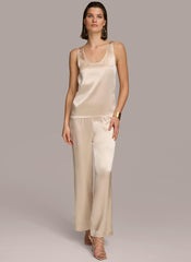 Donna Karan Sweaters And Tops | Women ROUND NECK SHINY TANK Sand
