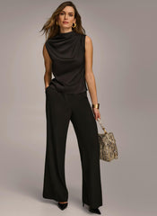 Donna Karan Sweaters And Tops | Women SLEEVELESS DRAPED MOCKNECK TOP Black