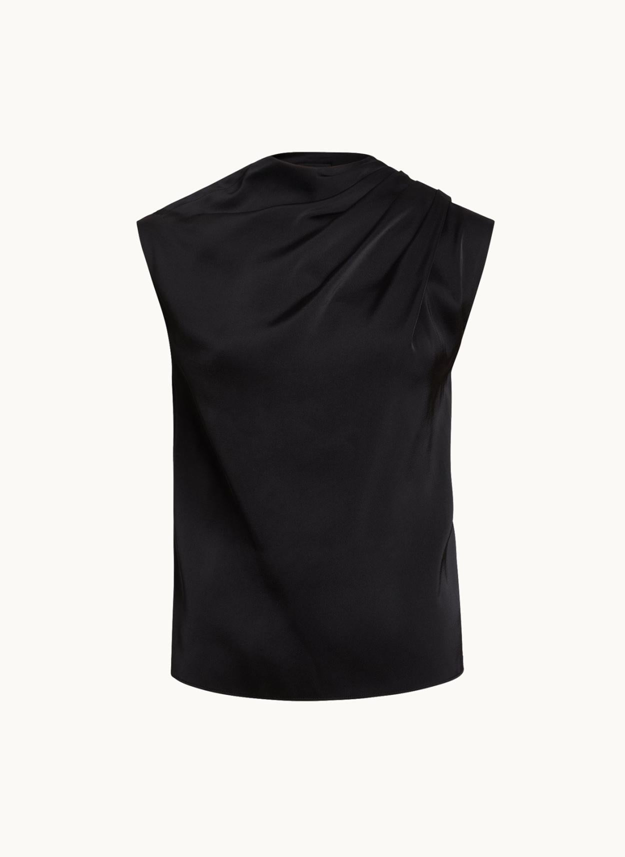 Donna Karan Sweaters And Tops | Women SLEEVELESS DRAPED MOCKNECK TOP Black