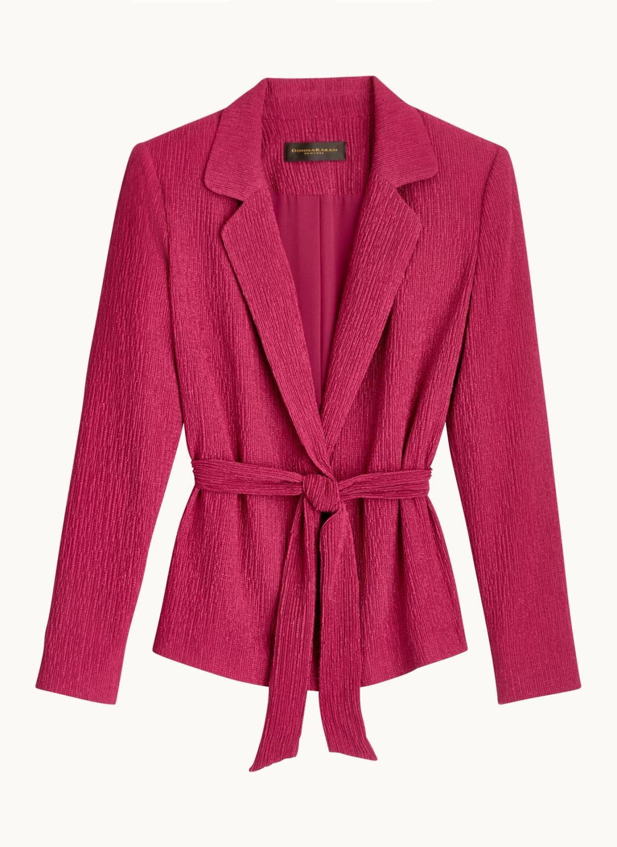 Donna Karan Sweaters And Tops | Women TEXTURE BELTED WRAP JACKET Cactus Flower