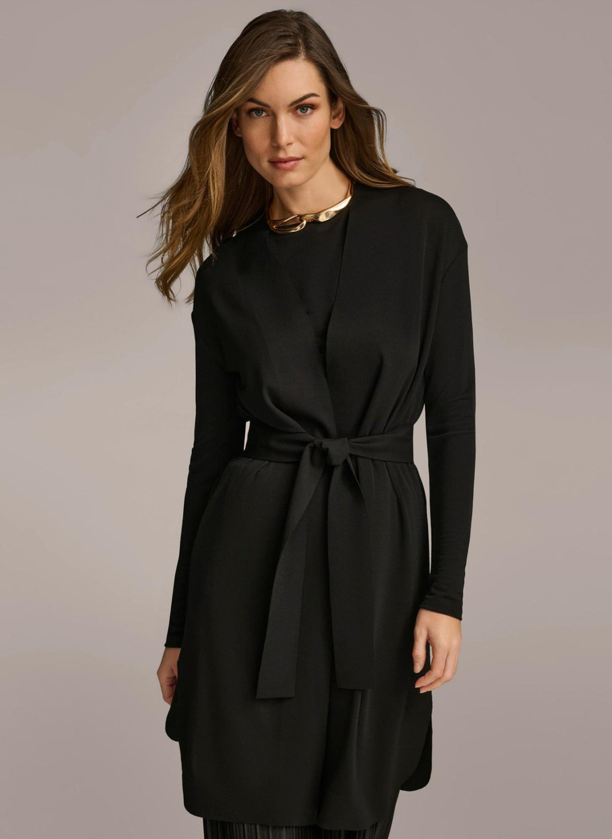 Donna Karan Sweaters And Tops | Women TIE WAIST CARDIGAN Black