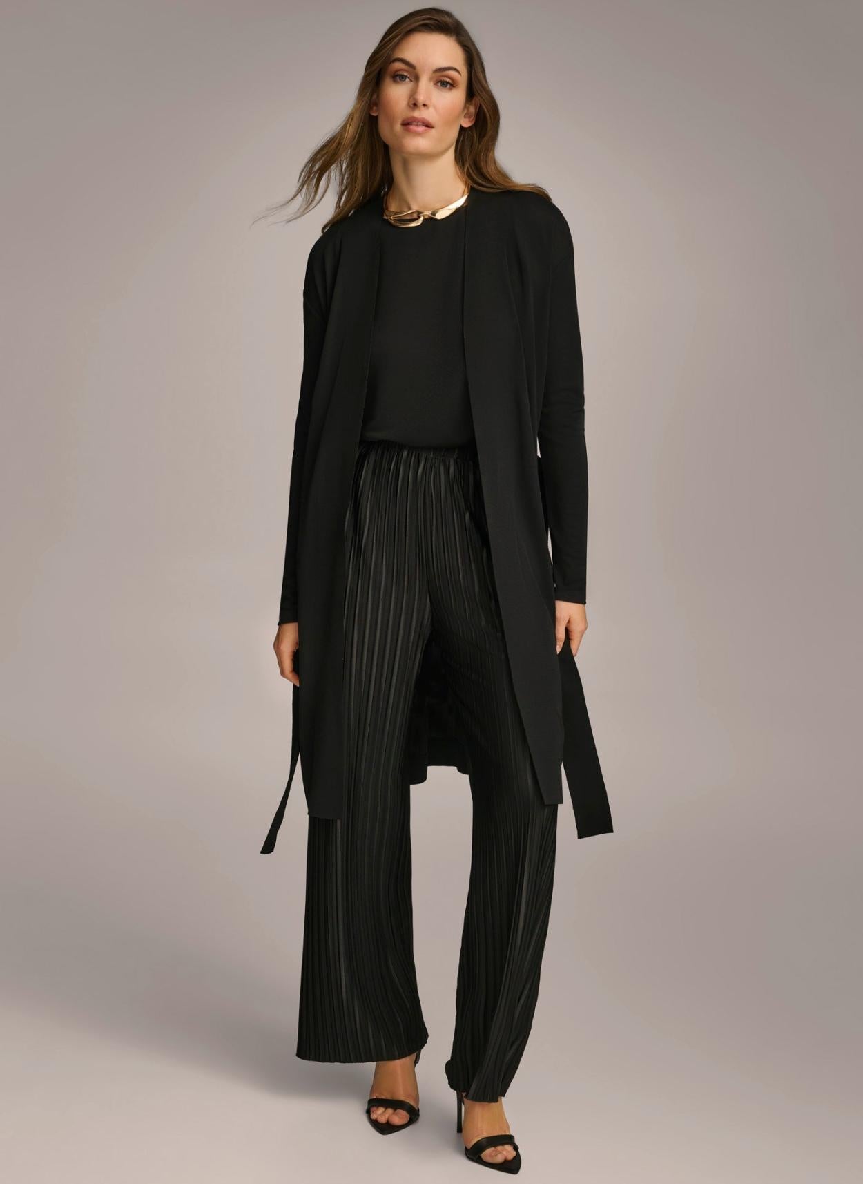 Donna Karan Sweaters And Tops | Women TIE WAIST CARDIGAN Black