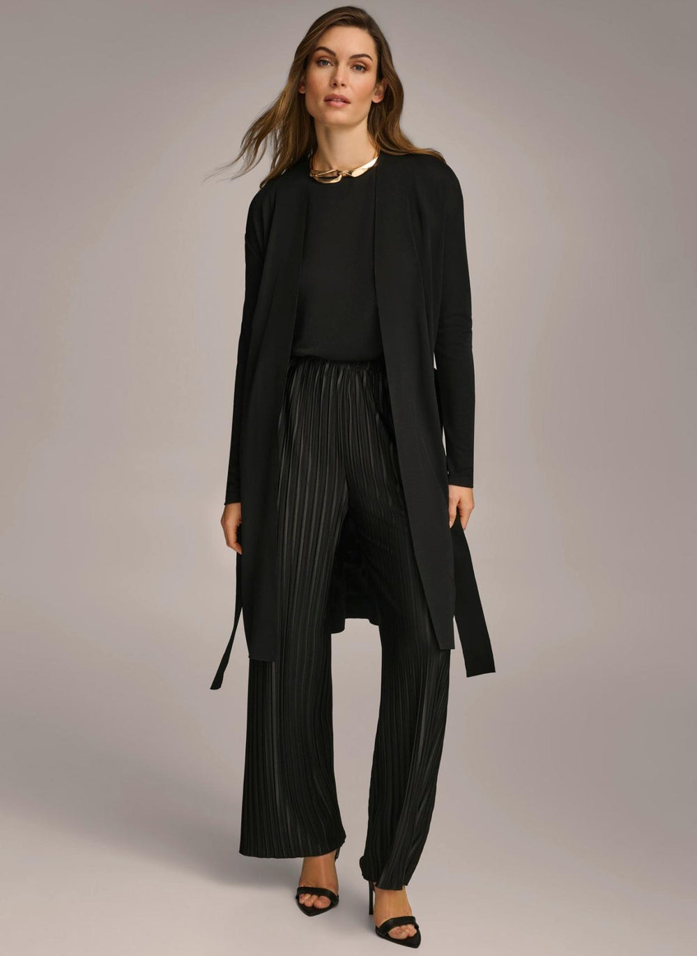 Donna Karan Sweaters And Tops | Women TIE WAIST CARDIGAN Black