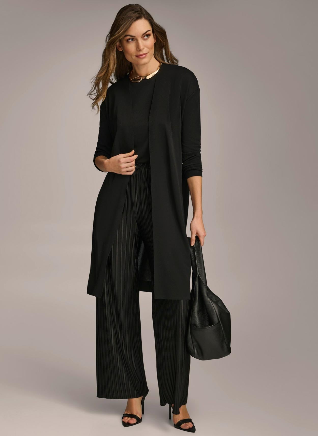 Donna Karan Sweaters And Tops | Women TIE WAIST CARDIGAN Black