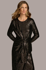 Donna Karan Sweaters And Tops | Women TIE WAIST SEQUIN TOP Black