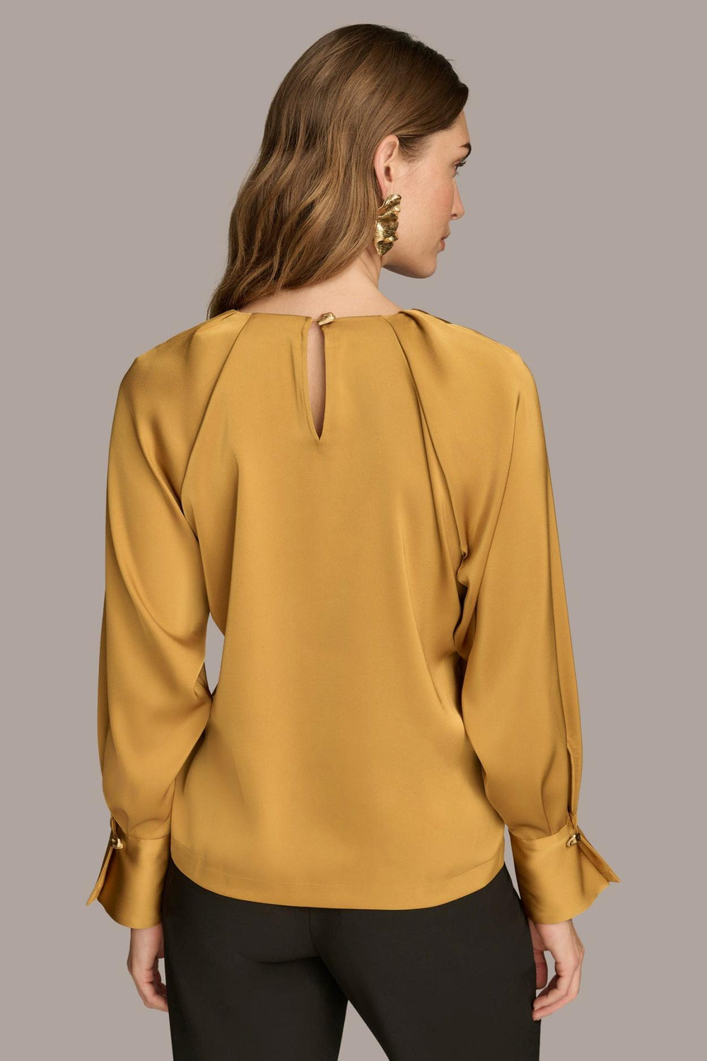 Donna Karan Sweaters And Tops | Women TOP WITH CHAIN HARDWARE Antique Gold