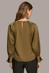 Donna Karan Sweaters And Tops | Women TOP WITH CHAIN HARDWARE Beech