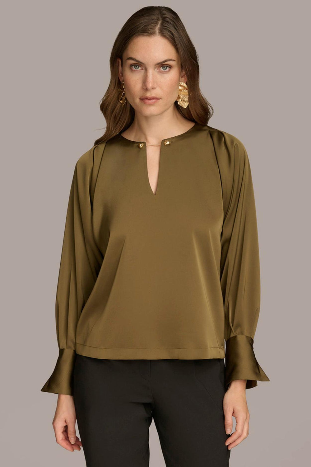 Donna Karan Sweaters And Tops | Women TOP WITH CHAIN HARDWARE Beech