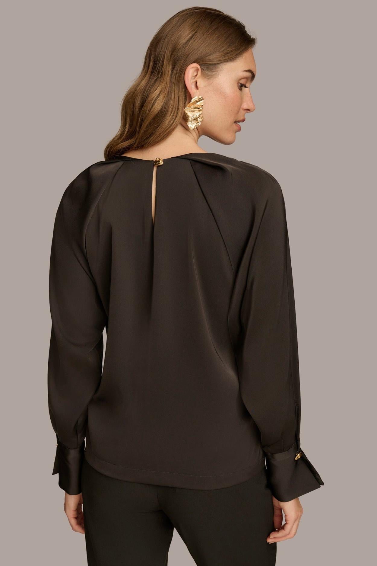 Donna Karan Sweaters And Tops | Women TOP WITH CHAIN HARDWARE Black