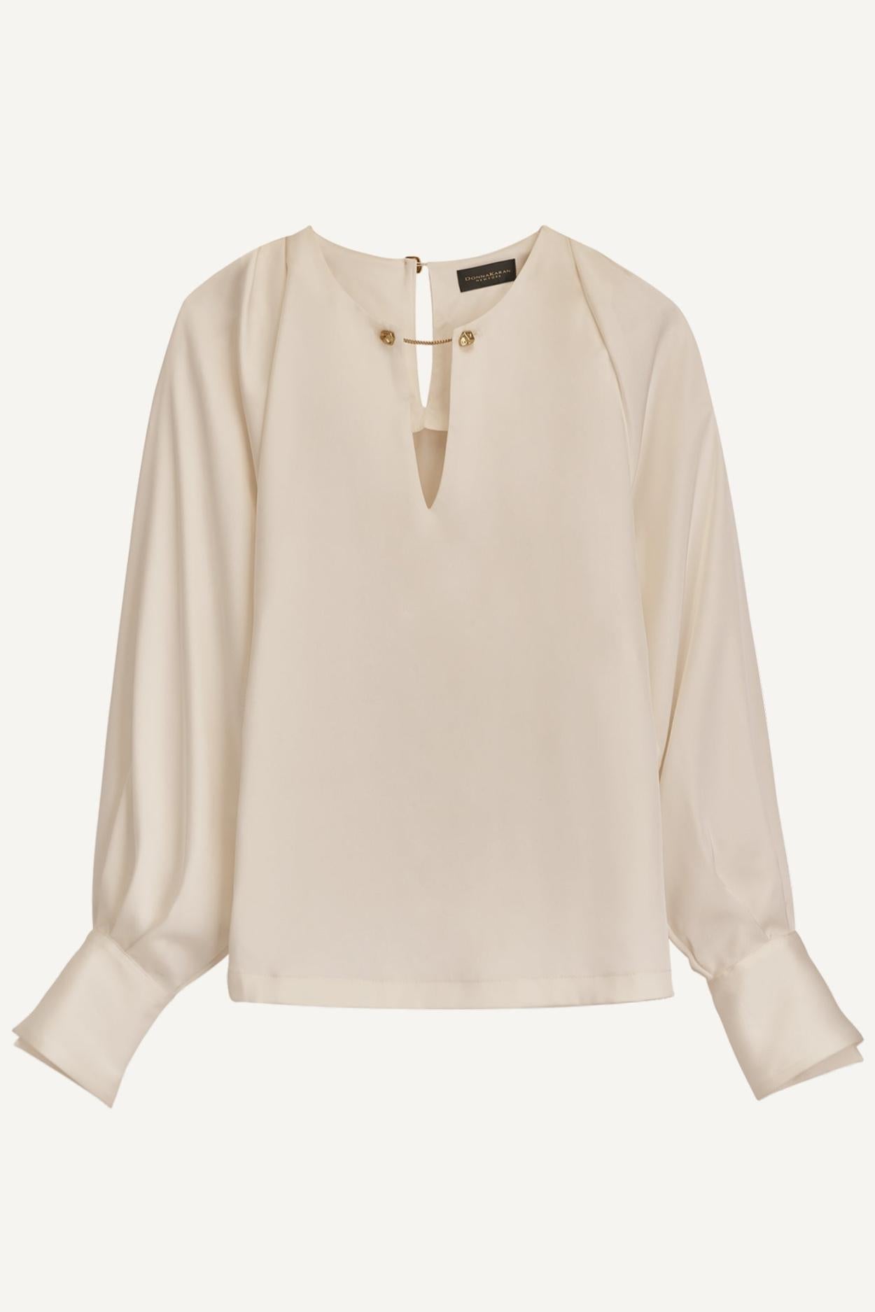 Donna Karan Sweaters And Tops | Women TOP WITH CHAIN HARDWARE Ivory