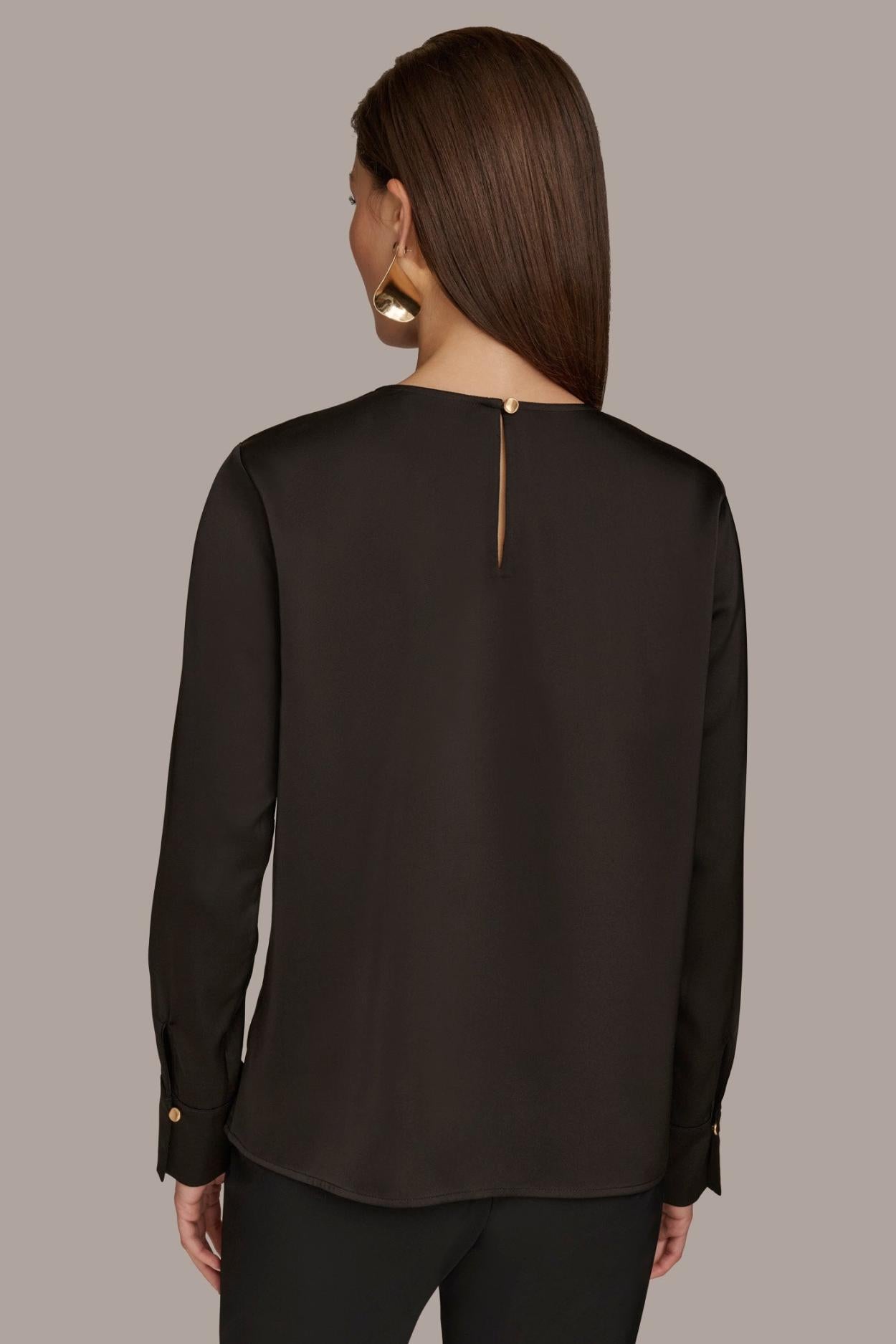 Donna Karan Sweaters And Tops | Women TOP WITH KEYHOLE HARDWARE Black