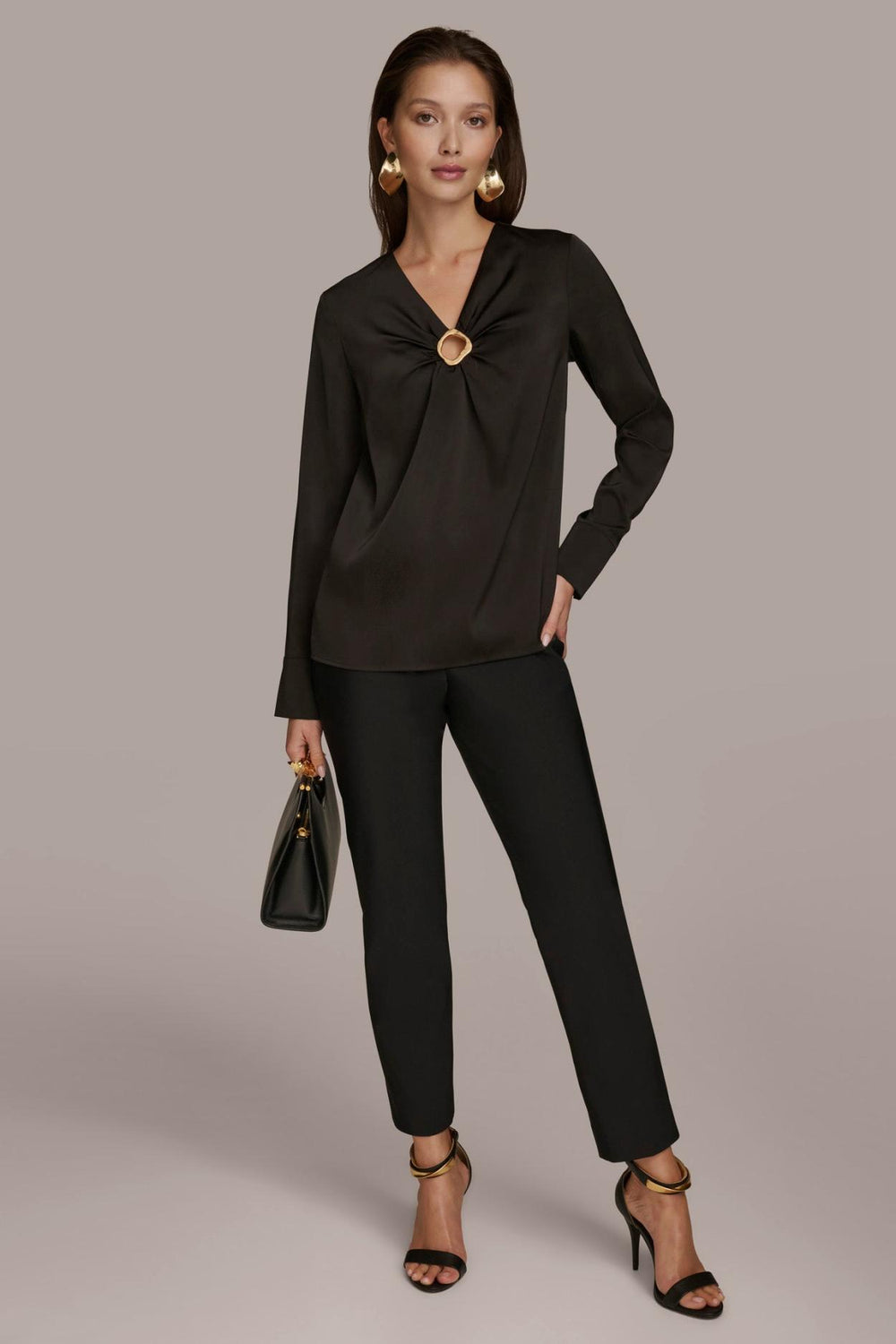 Donna Karan Sweaters And Tops | Women TOP WITH KEYHOLE HARDWARE Black