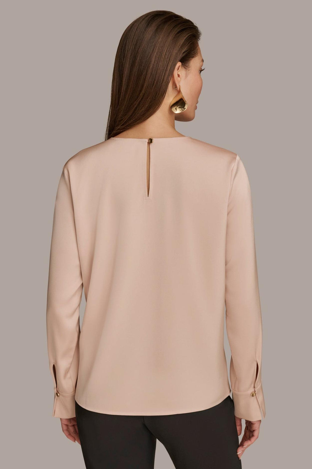 Donna Karan Sweaters And Tops | Women TOP WITH KEYHOLE HARDWARE Snow Petal