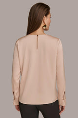 Donna Karan Sweaters And Tops | Women TOP WITH KEYHOLE HARDWARE Snow Petal