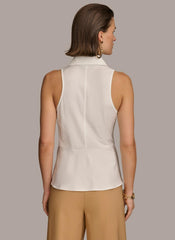 Donna Karan Sweaters And Tops | Women TORTOISE HARDWARE KNOT TOP Cream