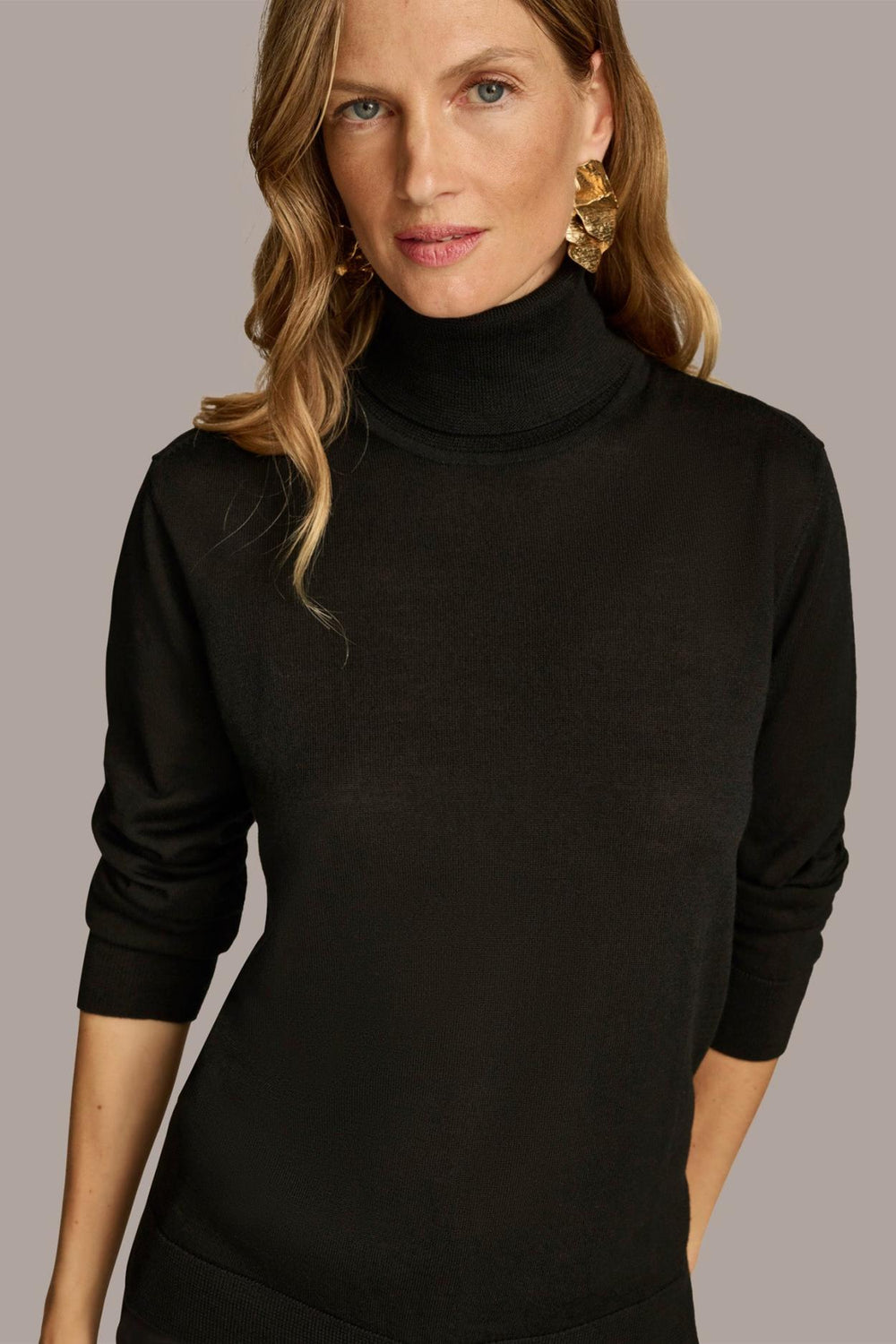 Donna Karan Sweaters And Tops | Women TURTLE NECK HIGH LOW TOP Black