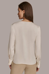 Donna Karan Sweaters And Tops | Women TWIST NECK BLOUSE Ivory