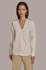 Donna Karan Sweaters And Tops | Women TWIST NECK BLOUSE Ivory
