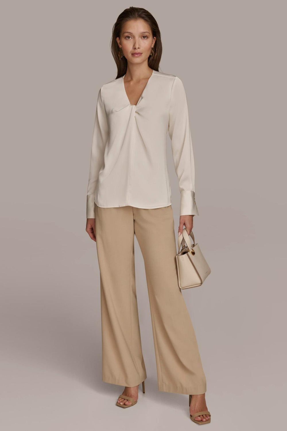 Donna Karan Sweaters And Tops | Women TWIST NECK BLOUSE Ivory