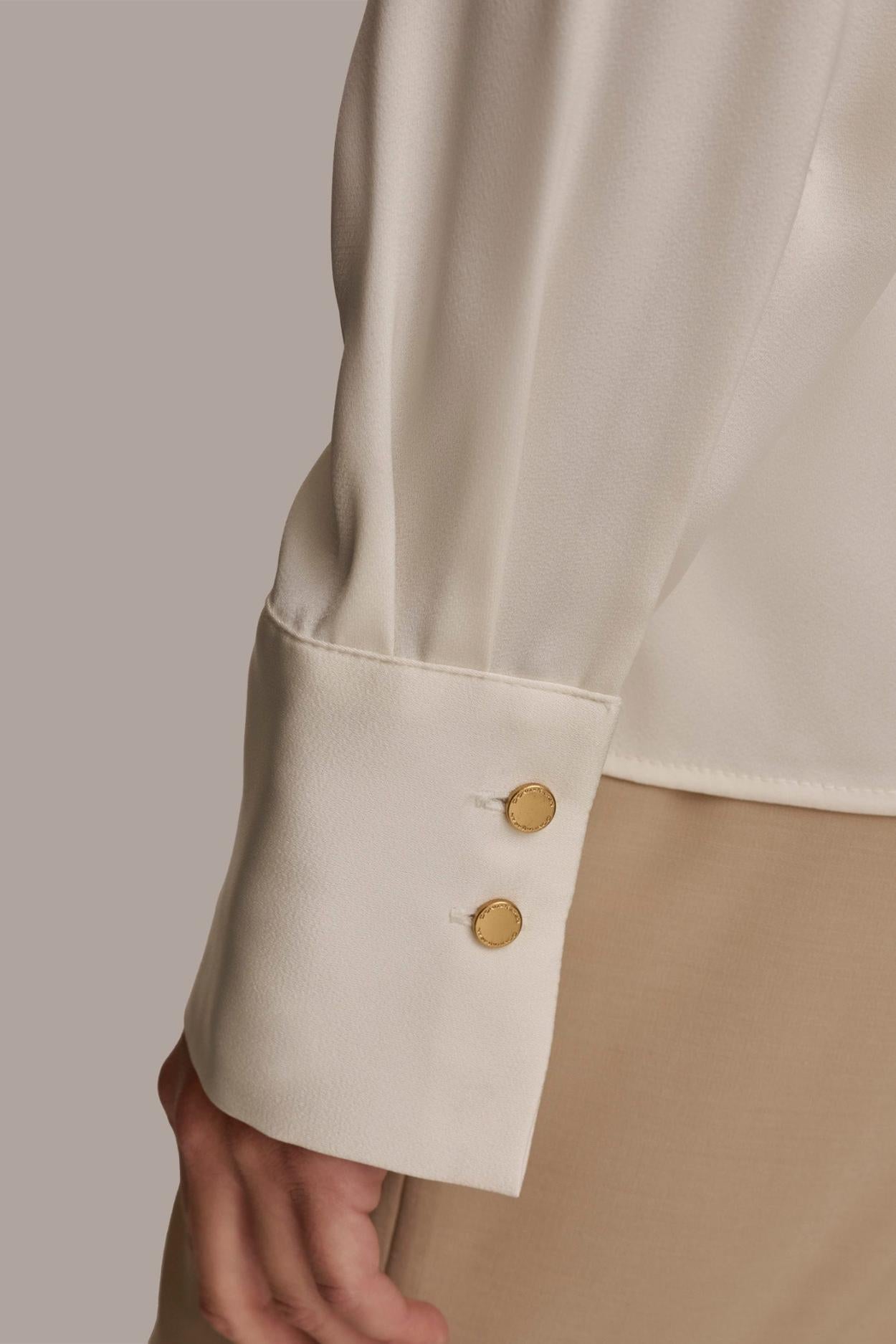 Donna Karan Sweaters And Tops | Women TWIST NECK BLOUSE Ivory