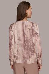 Donna Karan Sweaters And Tops | Women TWIST NECK BLOUSE Mink Multi