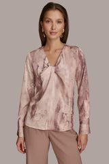 Donna Karan Sweaters And Tops | Women TWIST NECK BLOUSE Mink Multi
