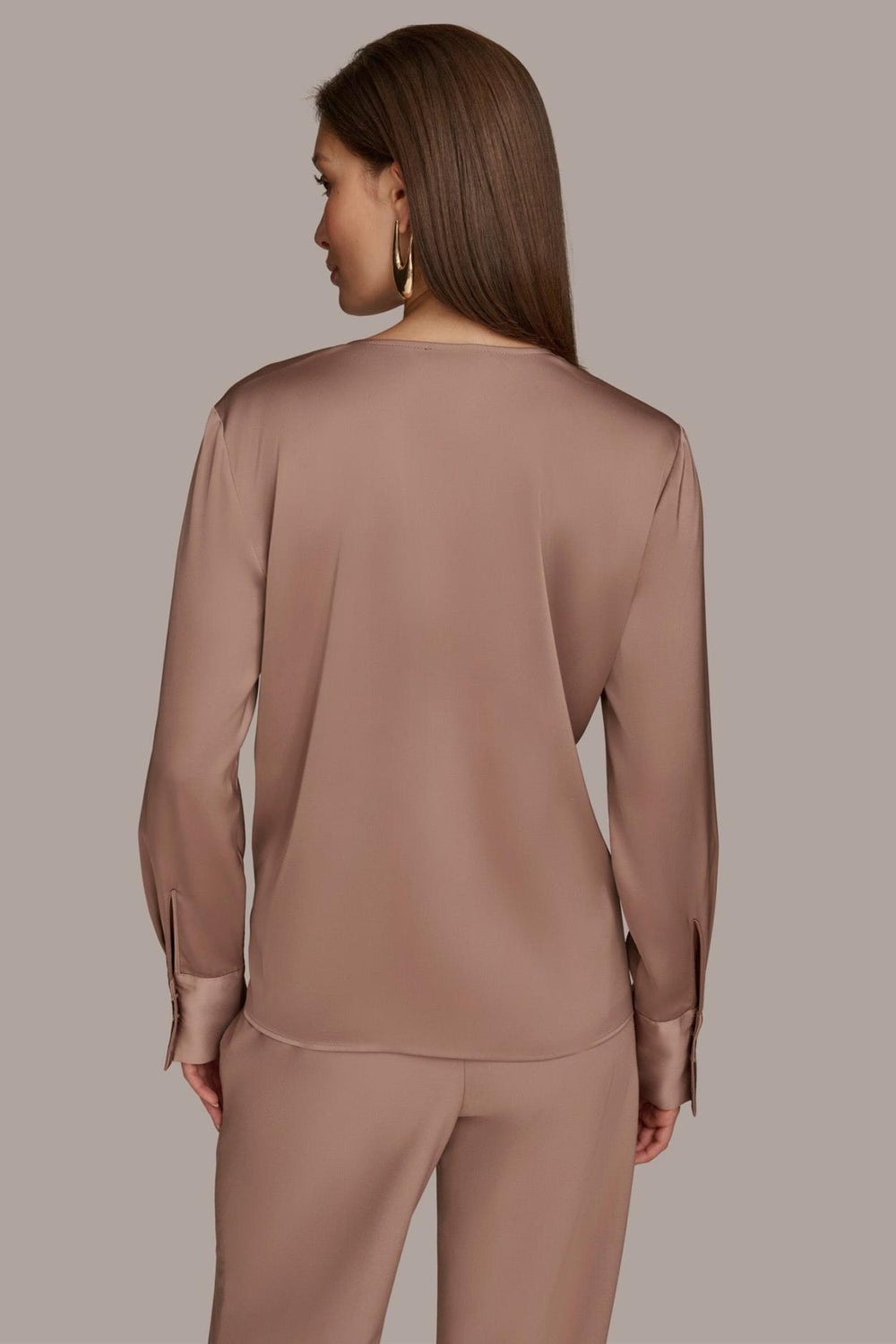 Donna Karan Sweaters And Tops | Women TWIST NECK BLOUSE Mink