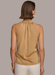 Donna Karan Sweaters And Tops | Women TWIST NECK HALTER TOP Fawn